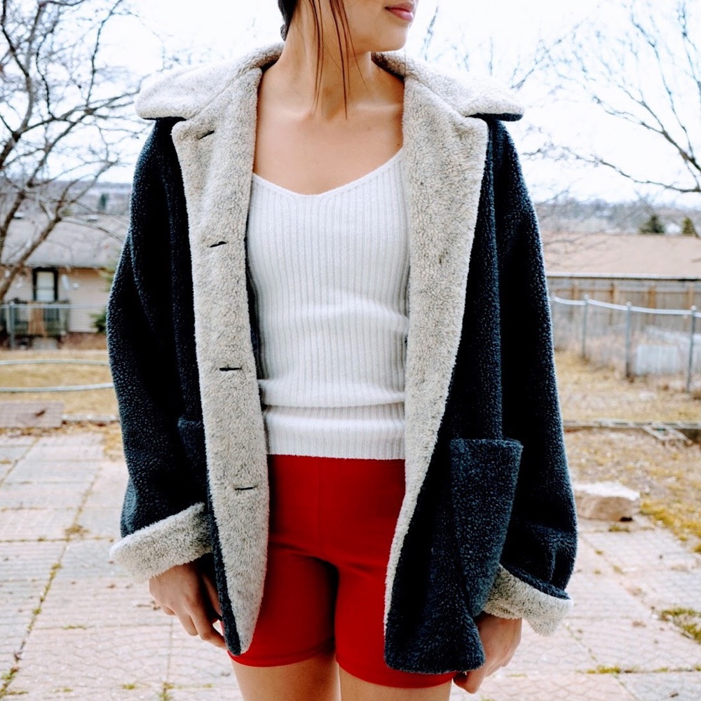 Vintage Oversized Chunky Teddy Jacket